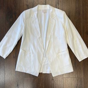 Skies Are Blue | White Blazer | Roll Sleeve